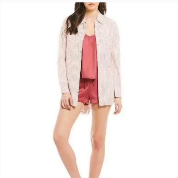 Sam Edelman Intimates Zephyr Striped Sleep Shirt - Picture 2 of 9